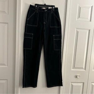 Black High Rise Cargo Style Pants